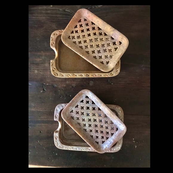 Natural Hand Carved Stone Soapdish Soap Holder 2pc - Picture 4 of 10